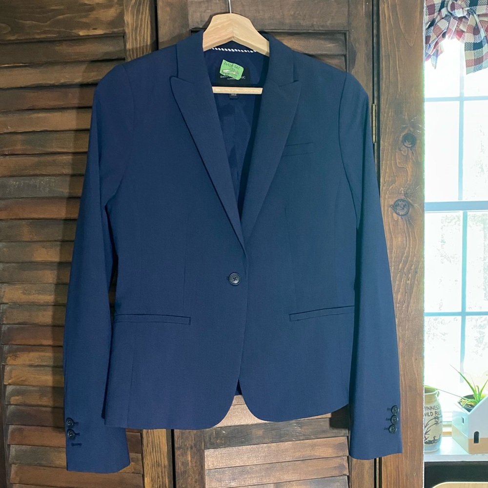 Banana Republic Italian Wool Blue Blazer Classic Fit